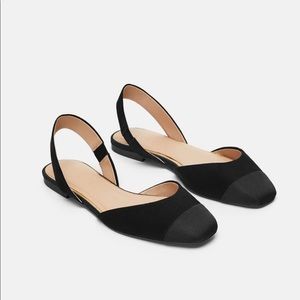 Zara Trafaluc TRF Slingback shoe in black size 39